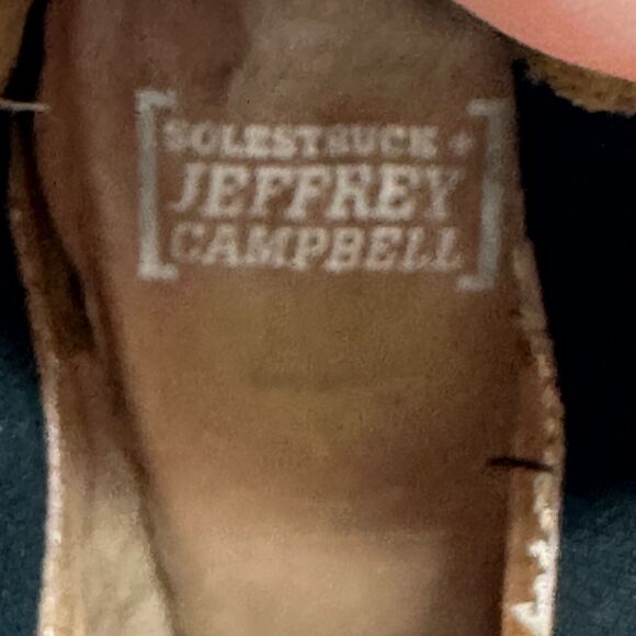 Jeffrey Campbell X Solestruck Studded Harness Block Heel Boots Black Women's 6M - Picture 11 of 13